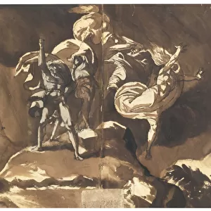 The Witches Floating Above Macbeth and Banquo. Artist: Fussli (Fuseli), Johann Heinrich (1741-1825)