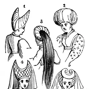 Womens headdresses, 15th century, (1910)