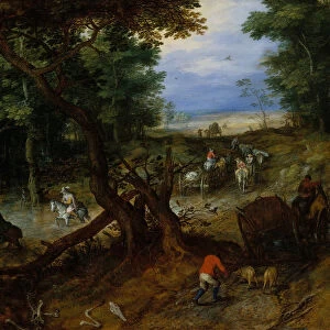 A Woodland Road with Travelers, 1607. Creator: Jan Brueghel the Elder
