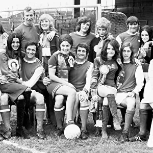The Arsenal team with their wives at Highbury before the 1971 FA Cup Final