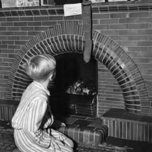 Fireside Stocking Print, 1954 Fireside Stocking Print, 1954