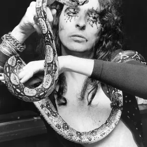 Alice Cooper Print with Snake Katrina 1971 Alice Cooper Print with Snake Katrina 1971