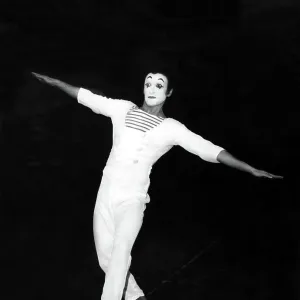 French mime artist Marcel Marceau during rehearsals at the Picca