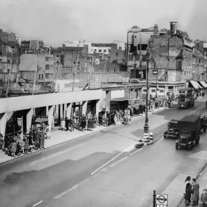 Remains of John Lewis department store following bombing in World War Two, 1945