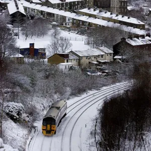 Winter scene at Mossley, Lancashire