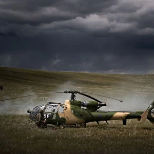 Army Gazelle Helicopter on Training Exercise at BATUS in Canada