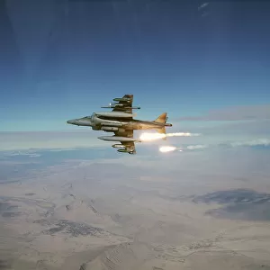 Harrier GR9 Fires Flares Over Afghanistan