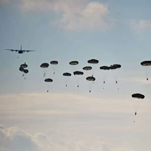 Paratroopers from 3 PARA Deploy from a French C160 Aircraft During Exercise Joint Warrior