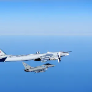 RAF QRA Typhoon Intercepting Russian Bear Aircraft