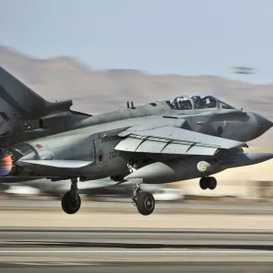 RAF Typhoon Jet Taking Off During Ex Red Flag in the USA