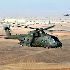 A Royal Air Force Merlin Helicopter Over Afghanistan