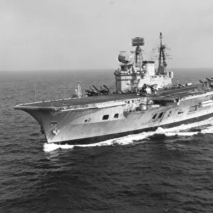 Royal Navy Aircraft Carrier Hms Eagle Ro5 at Sea. 12 / 03 / 1968