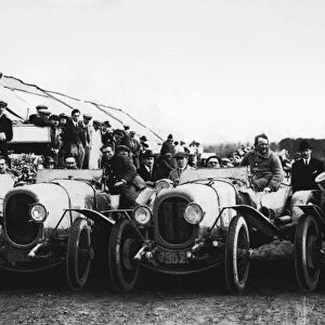 1923 Le Mans 24 hours: The winning Chenard et Walcker team before the start. L to R: Andre Lagache / Rene Leonard, 1st position, Fernad Bachmann / Raymond Glazmann