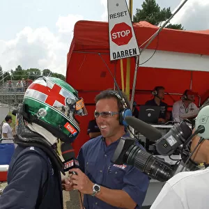 2003 Champ Car Series 2003 Dan R. Boyd USA LAT Photographic. Calvin Fish interviews Darren Manning before Darren gets in the car for qualifing