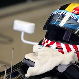F1x2 Silverstone: Helmet of Bas Leinders on the car