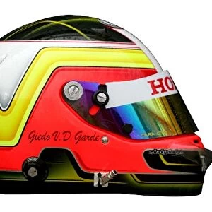 Formula One Testing: The helmet of Giedo Van Der Garde Super Aguri F1 Team