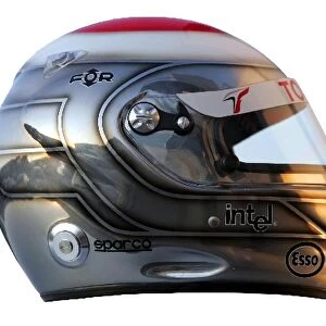 Formula One Testing: The helmet of Jarno Trulli Toyota