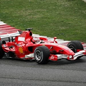 Formula One Testing: Kimi Raikkonen makes his testing debut for Ferrari driving a 2006 F248