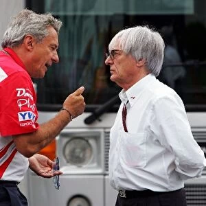 Formula One World Championship: Jean Paul Driot DAMS Boss talks with Bernie Ecclestone F1 Supremo