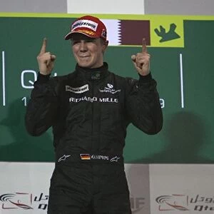 GP2 Asia Series: Race winner Nico Hulkenberg celebrates on the podium