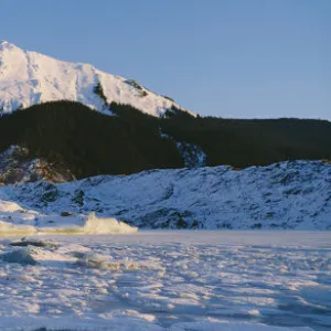 Alaska, Juneau, Mendenhall Glacier, Mount Mcginnis And Mount Stroller White In Background