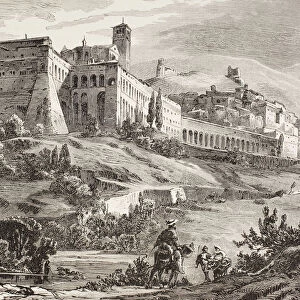 Assisi, Italy In The Late 19Th Century. From El Mundo Ilustrado, Published Barcelona, Circa 1880