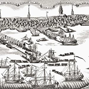 British Ships Of War Landing Their Troops In Boston, Massachusetts, United States Of America In 1768. From The Book Short History Of The English People By J. R. Green, Published London 1893