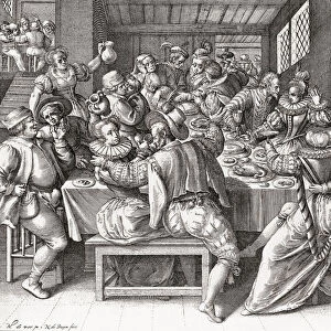 The Feast, After A 17th Century Engraving By N. De Bruyn. From Illustrierte Sittengeschichte Vom Mittelalter Bis Zur Gegenwart By Eduard Fuchs, Published 1909