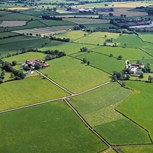 Co Fermanagh, Ireland; Aerial View Of Fields