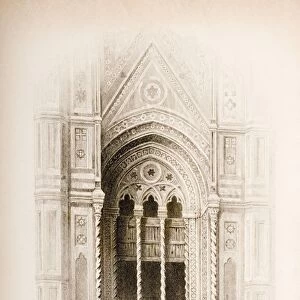 Florence Italy. Tracery From The Campanile Of Giotto. Artist John Ruskin. Engraver J. C. Armytage. From The Seven Lamps Of Architecture By John Ruskin Published 1894 By George Allen London