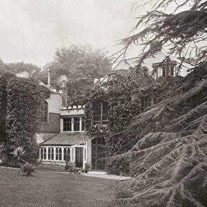 The home of Tennyson, Farringford House, Isle of White, England. Alfred Tennyson, 1st Baron Tennyson, 1809 -1892. Poet Laureate of Great Britain and Ireland. From International Library of Famous Literature, published c. 1900