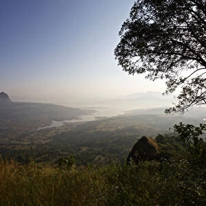 Landscape View Of Mulshi Lake And The Mountainous Western Ghats