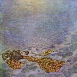 Once More She Looked At The Prince, With Her Eyes Already Dimmed By Death, Then Dashed Overboard And Fell, Her Body Dissolving Into Foam. Illustration By Edmund Dulac For The Mermaid. From Stories From Hans Andersen, Published 1938