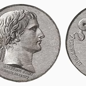 Medal Struck By Napoleon In Anticipation Of His Invasion Of England In The Early 19Th Century. From The Book Short History Of The English People By J. R. Green, Published London 1893