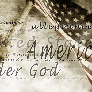 The Pledge Of Allegiance And An American Flag