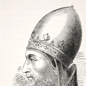 Pope Adrian Iv Or Hadrian Iv Born Circa 1100 To 1159. Only English Born Pope. From The National And Domestic History Of England By William Aubrey Published London Circa 1890