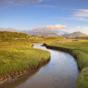 River and Salt Marsh, Isle of Lewis, Outer Hebrides, Hebrides, Scotland, United Kingdom