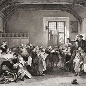 The School. From an engraving by John Burnet based on the work A Village School by Sir David Wilkie