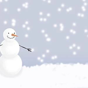 Snowman In Winter