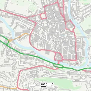 Bath and North East Somerset BA1 1 Map