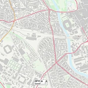 Postcode Sector Maps Fine Art Print Collection: CF - Cardiff