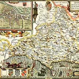 Dorset Historical John Speed 1610 Map