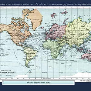 Historical World Events map 1890 US version