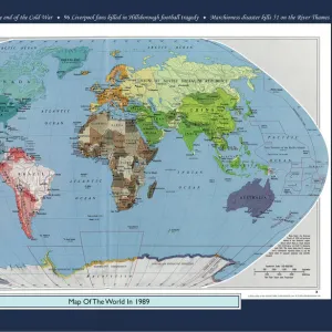 Historical World Events map 1989 UK version