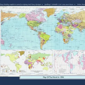 Historical World Events map 1987 US version. Art Prints, Posters