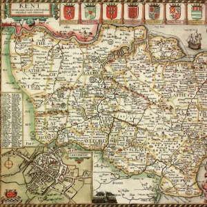 Kent Historical John Speed 1610 Map