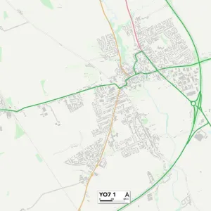 North Yorkshire YO7 1 Map