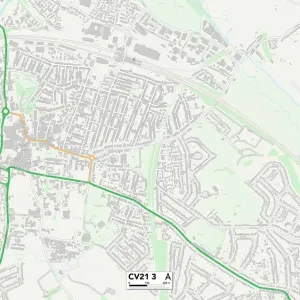Rugby CV21 3 Postcode Sector Print Map Rugby CV21 3 Postcode Sector Print Map