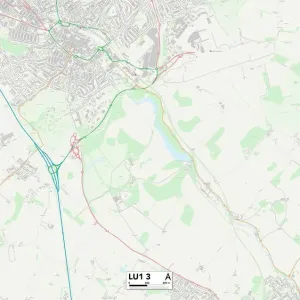 Luton LU1 3 Postcode Sector Print Map