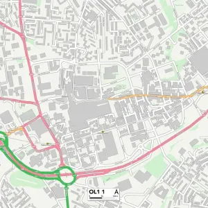 Oldham OL1 1 Postcode Sector Print Map